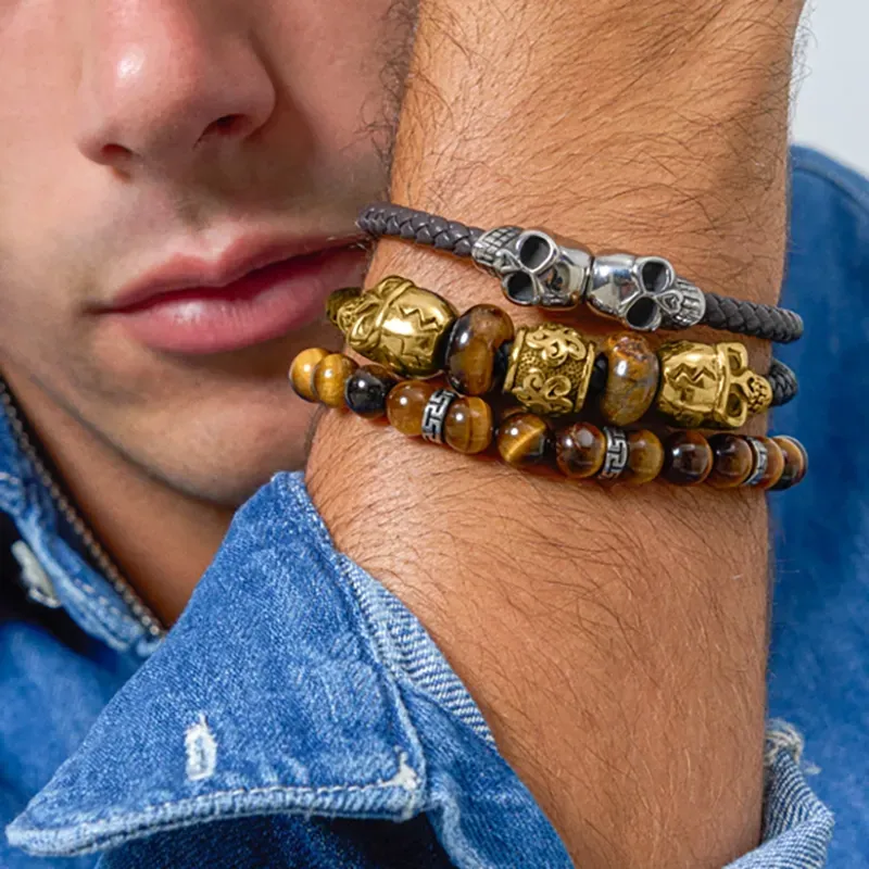 Pulseira Homem Pirate Contas Douradas | Radiant