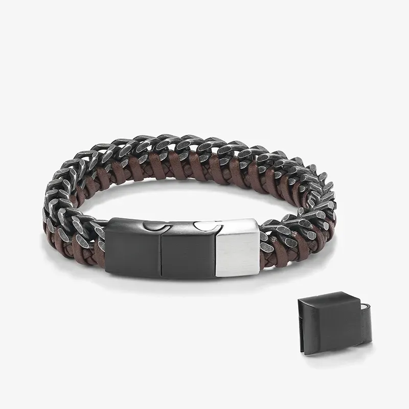 Pulseira Homem Hunter Couro Castanho