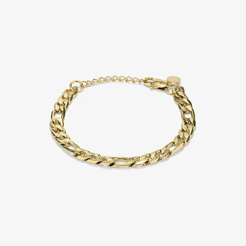 Bracelete Homem Padlock Texturado Ouro
