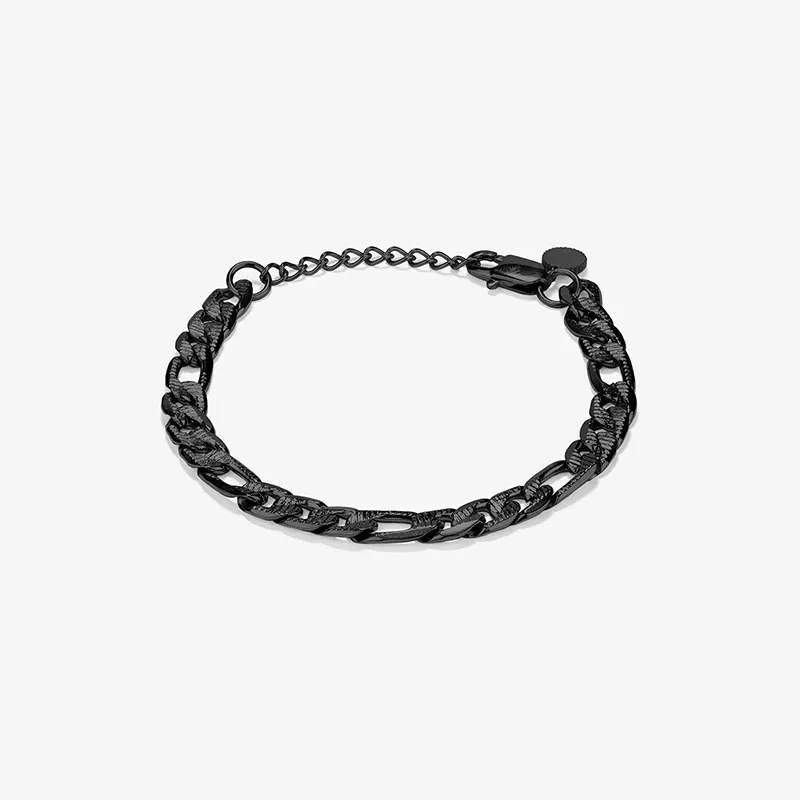 Bracelete Homem Padlock Texturado Preto