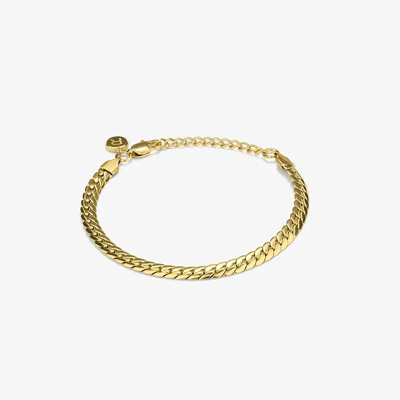 Bracelete Homem Flat Padlock Dourado | Radiant