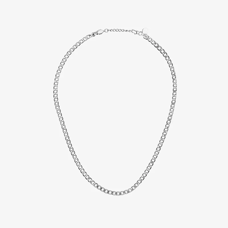 Colar Homem Flat Padlock Prateado  | Radiant