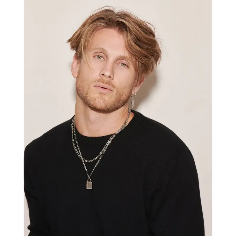 Colar Homem Flat Padlock Prateado | Radiant