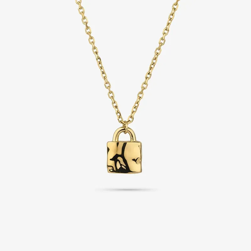 Colar Homem Cadeado Padlock Ouro