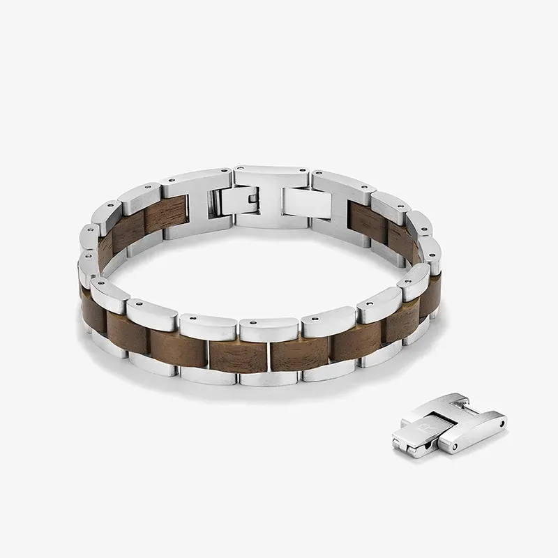 Pulseira Homem Nature Prateado/Wood Multi | Radiant