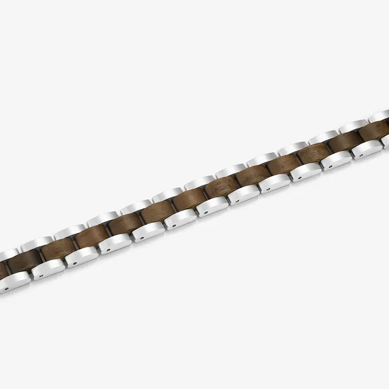 Pulseira Homem Nature Prateado/Wood Multi | Radiant
