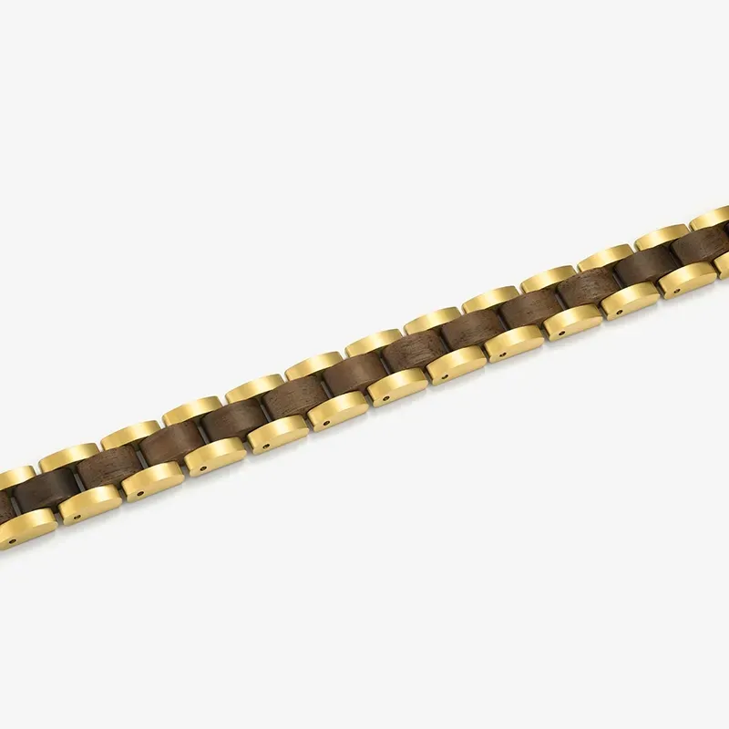 Pulseira Homem Nature Dourado/Wood Multi | Radiant