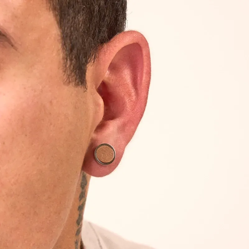 Brincos Homem Nature Prateado/Wood | Radiant