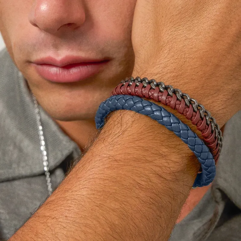 Pulseira Homem Nature Couro Azul | Radiant