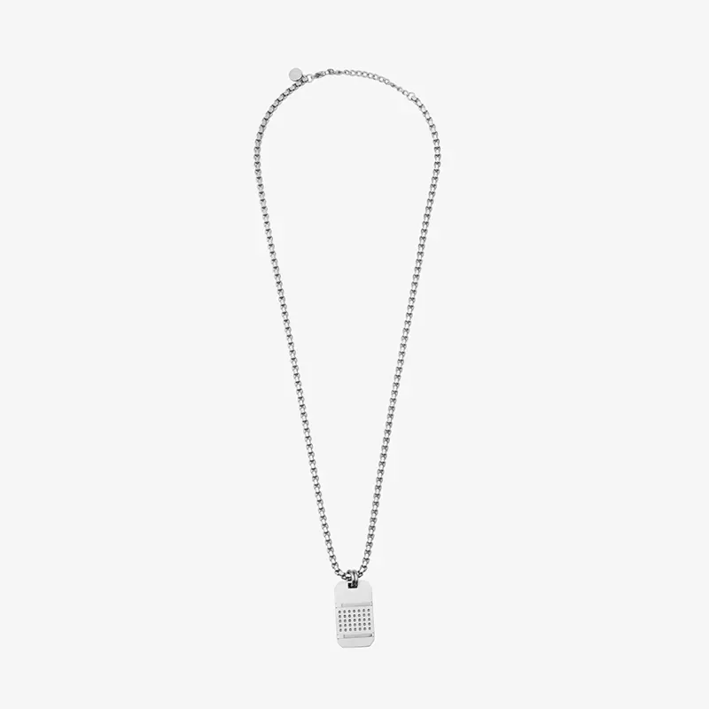 Colar Homem Lombok Placa Prateado | Estilo Contemporâneo e Versátil