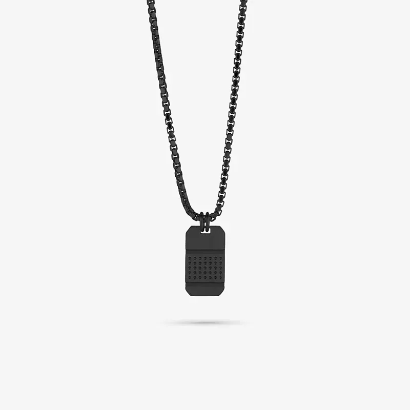 Colar Homem Lombok Placa Preto | Modernidade e Sofisticação
