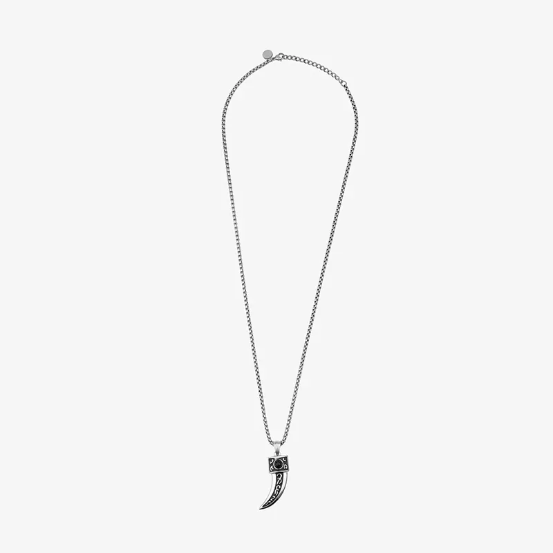Colar Homem Lombok Horn Prateado | Estilo Ousado e Elegante