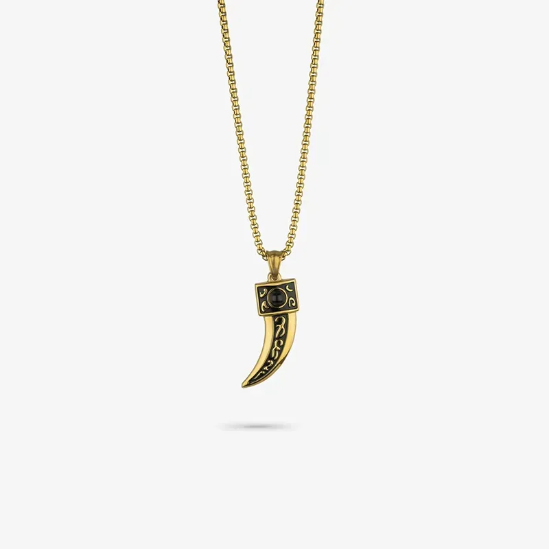 Colar Homem Lombok Horn Ouro | Força e Sofisticação