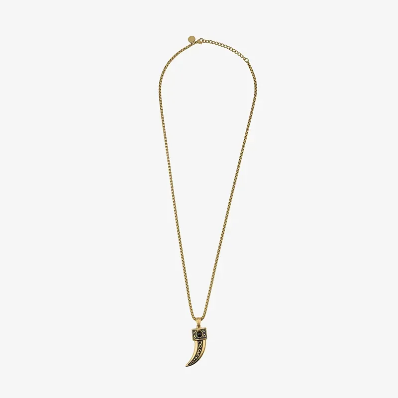 Colar Homem Lombok Horn Dourado | Força e Sofisticação