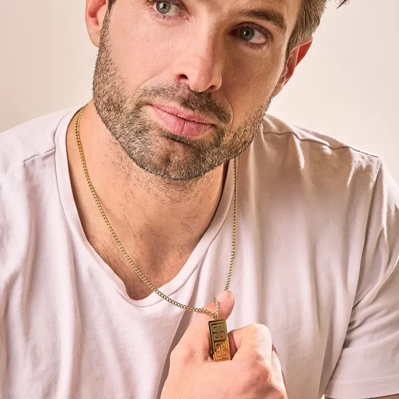 Colar Homem Lombok Runa Dourado | Estilo Único e Místico