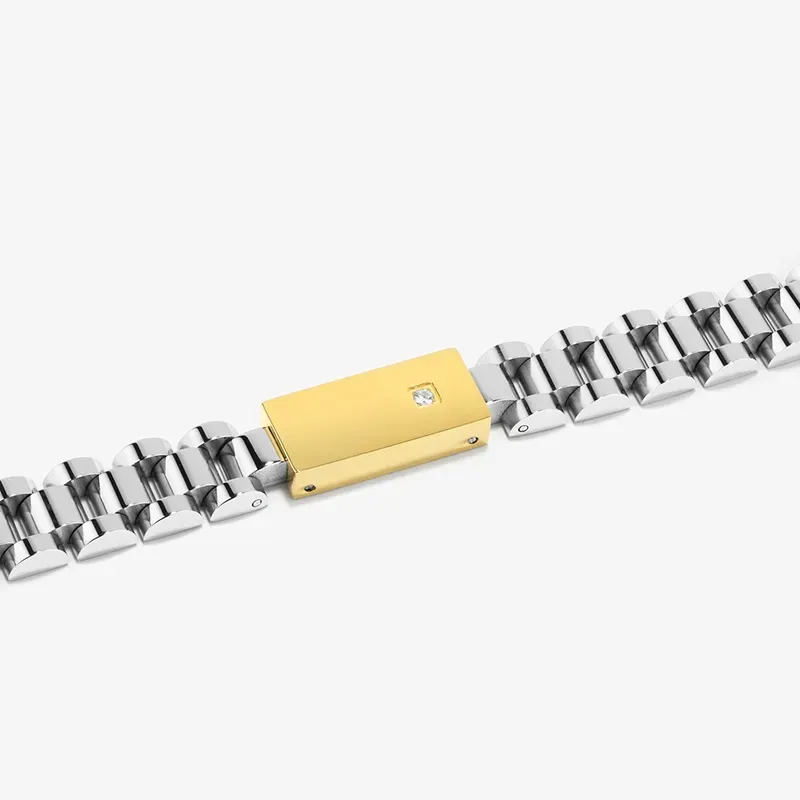 Pulseira Homem Bitone | Prateado e Dourado para um Estilo Sofisticado