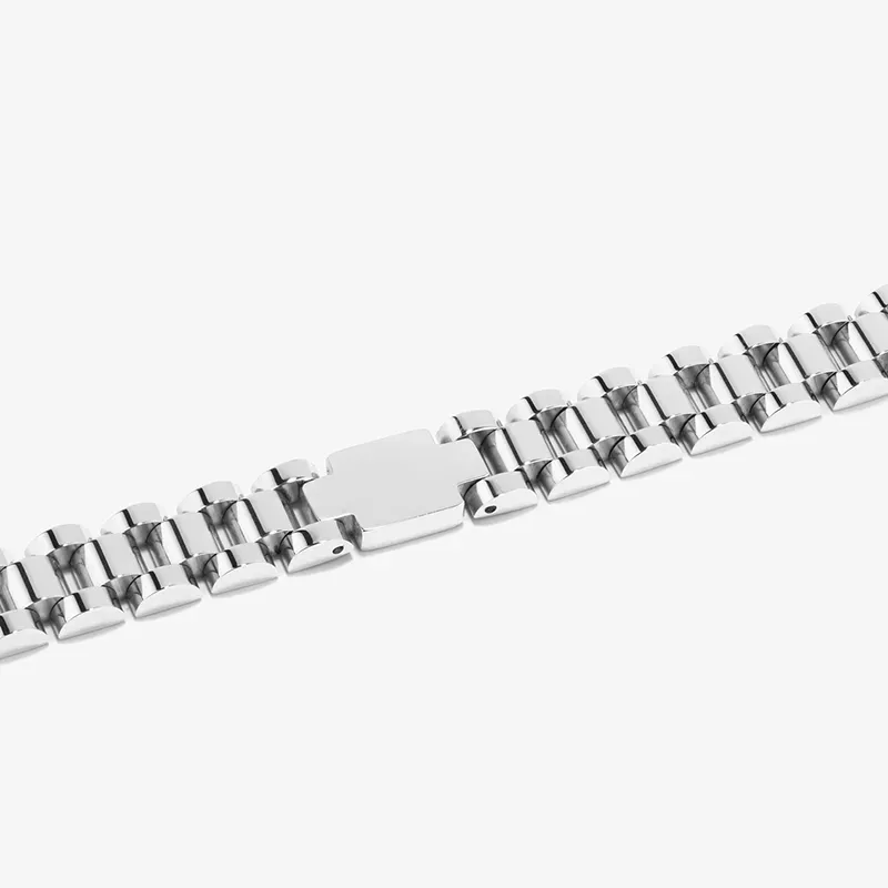 Pulseira Homem Prateada Cross | Elos Cruzados com Estilo