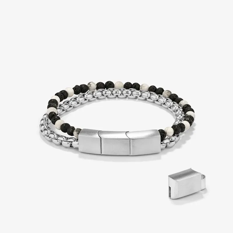 Pulseira Homem Bali Beads Prata | Modernidade e Elegância