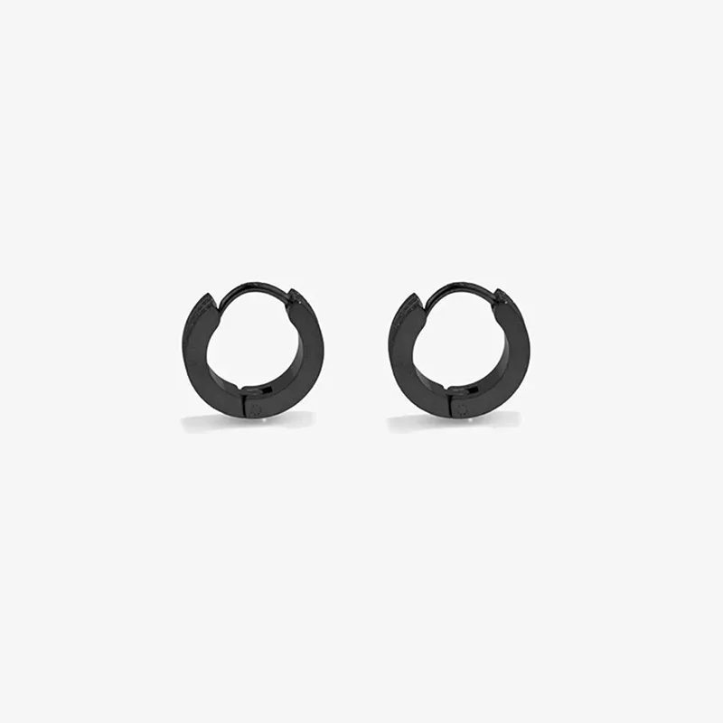 Brincos Homem Atlante Loop Preto | Modernidade e Estilo