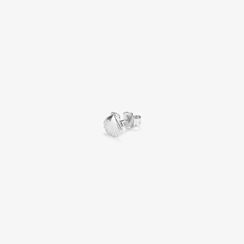 Piercing de Botão Prateado SHELL Radiant Mulher Prata de lei