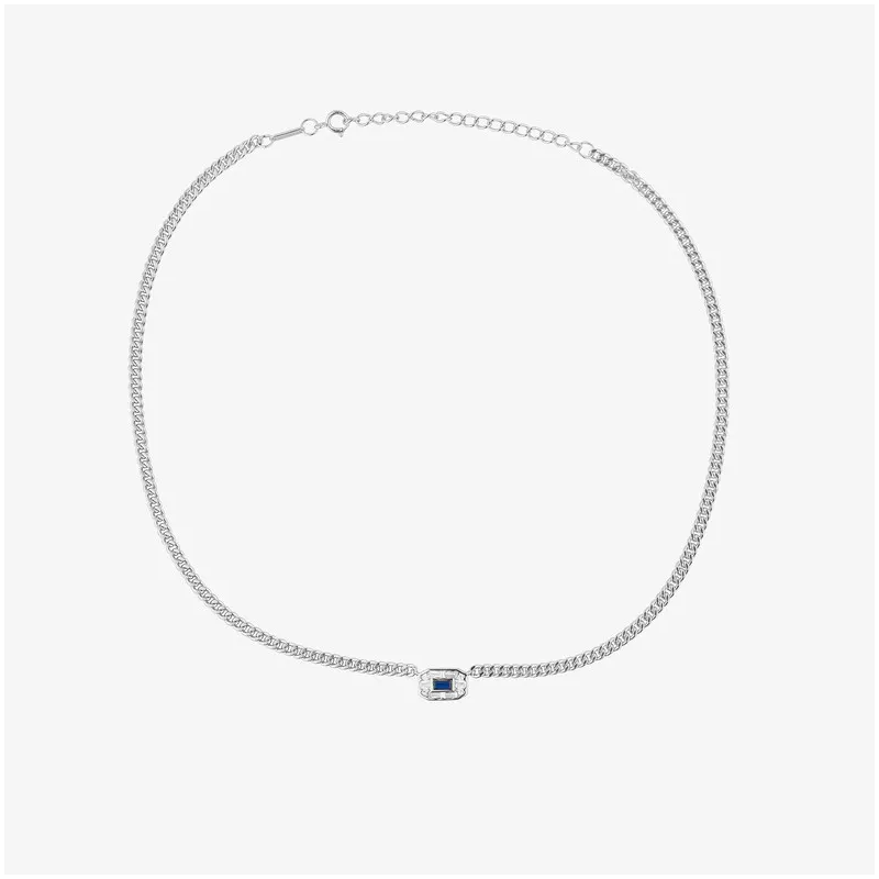 Colar de Prata com zircónias azuis coleção CROWN Radiant