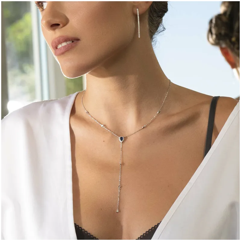 Colar comprido de Prata zircónias coleção CROWN Radiant