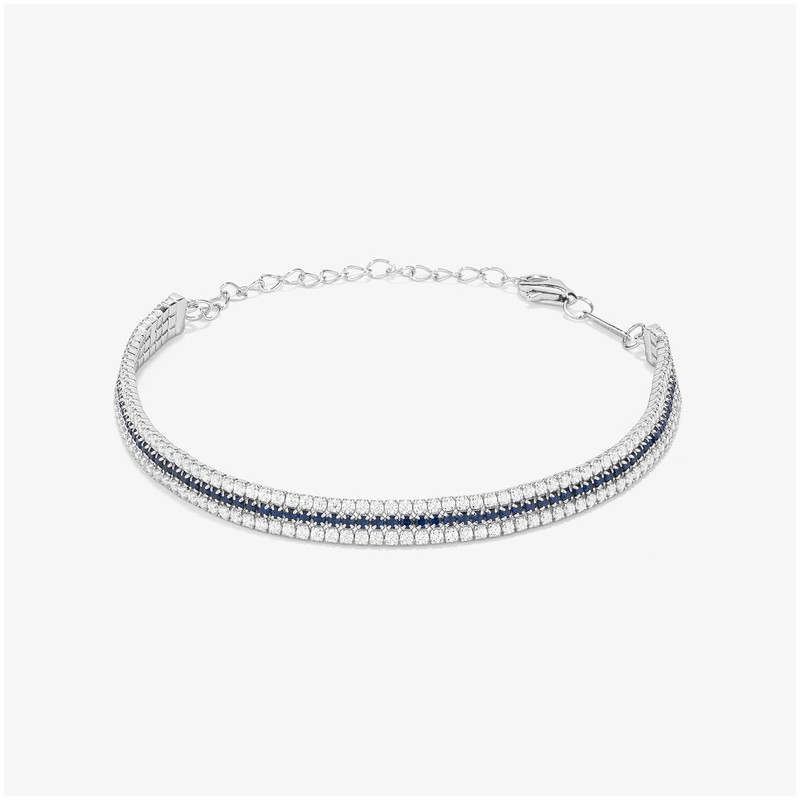 Pulseira de Prata zircónias azuis coleção THE CROWN Radiant