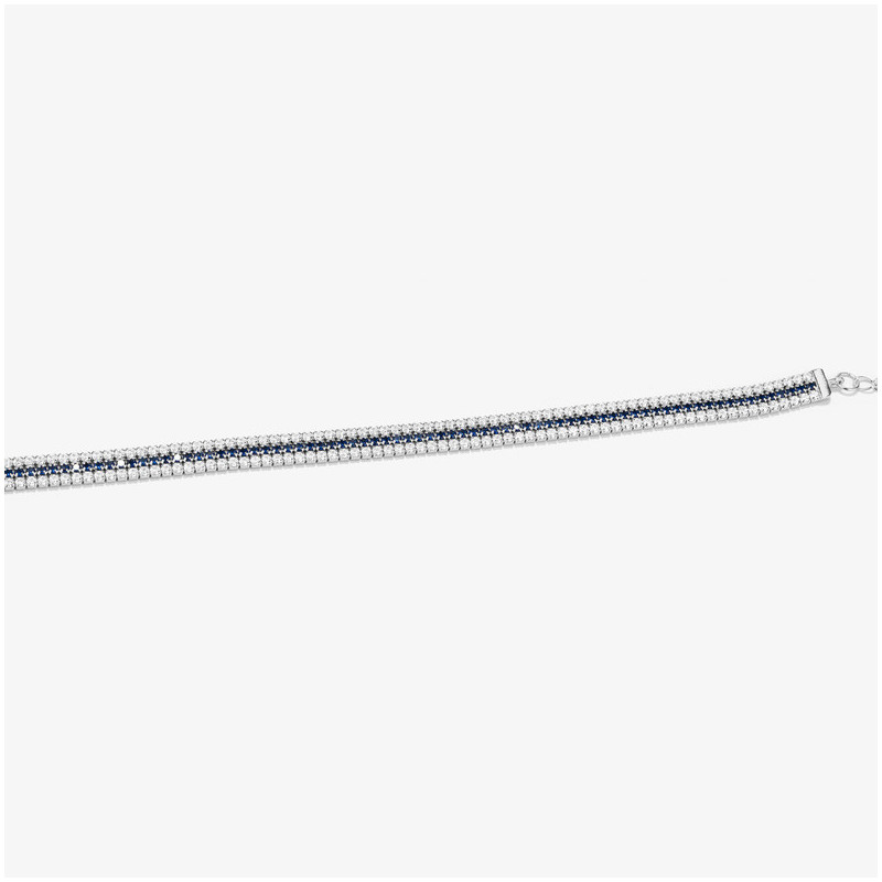 Pulseira de Prata zircónias azuis coleção THE CROWN Radiant