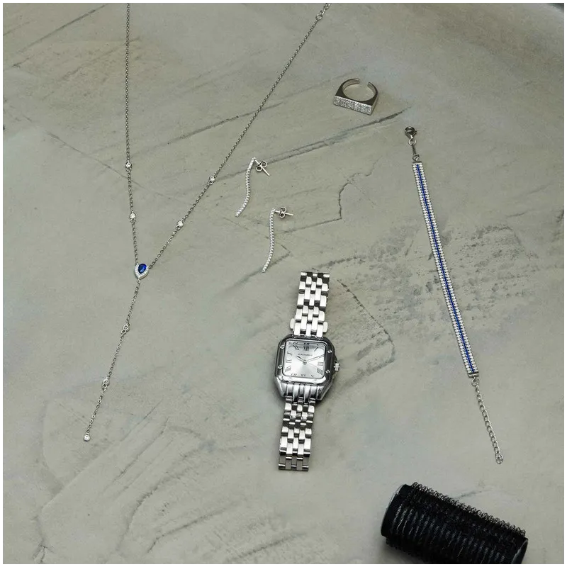 Pulseira de Prata zircónias azuis coleção THE CROWN Radiant