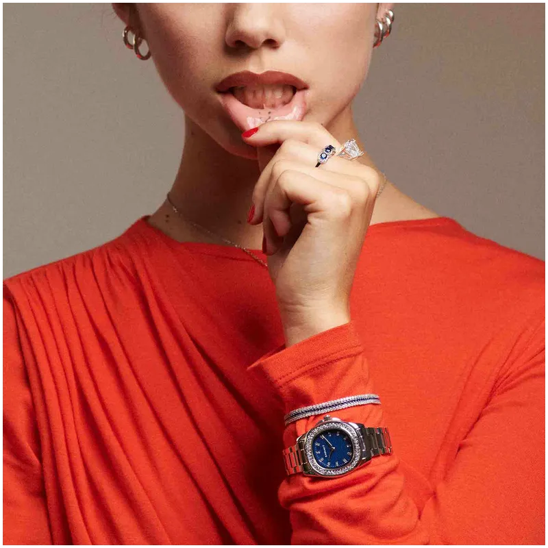 Pulseira de Prata zircónias azuis coleção THE CROWN Radiant