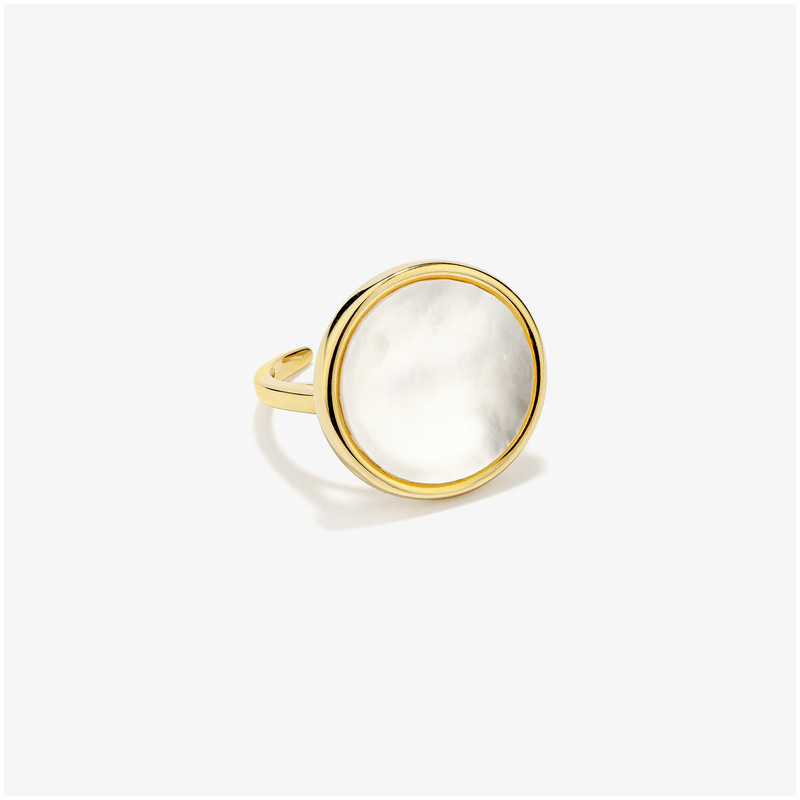 Anel redondo dourado com pérola MOTHER OF PEARL Radiant