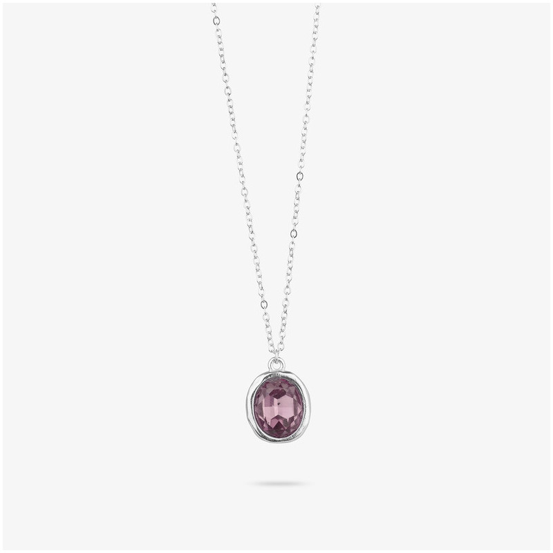 Colar de Prata cristal lilás coleção TEXTURES Radiant
