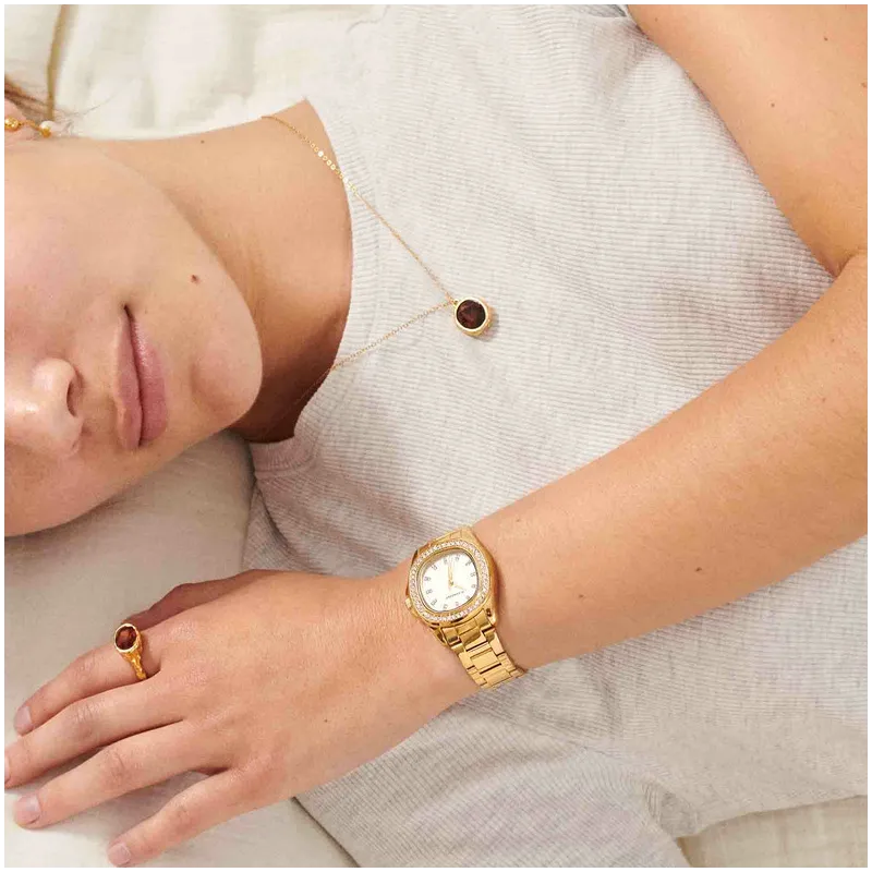 Anel dourado cristal caramelo coleção TEXTURES Radiant