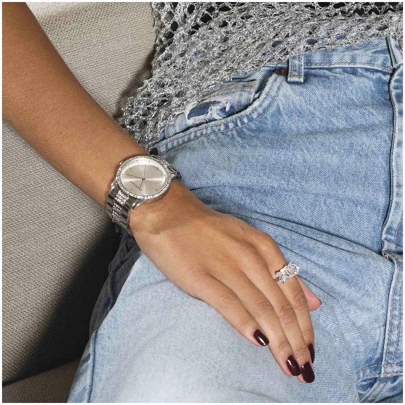 Anel de Prata cristal branco coleção THE 21TH CENTURY Radiant