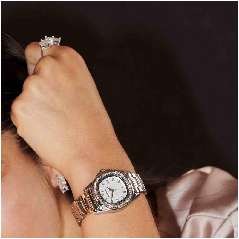 Anel de Prata cristal branco coleção THE 21TH CENTURY Radiant