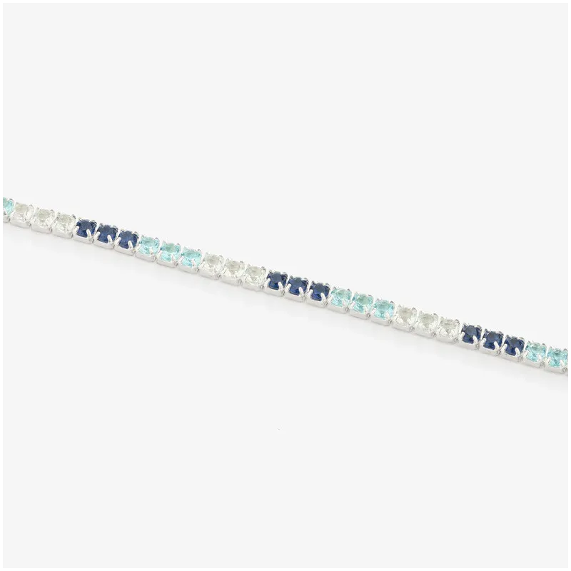 Pulseira riviere Prata azul coleção FIRST CLASS Radiant