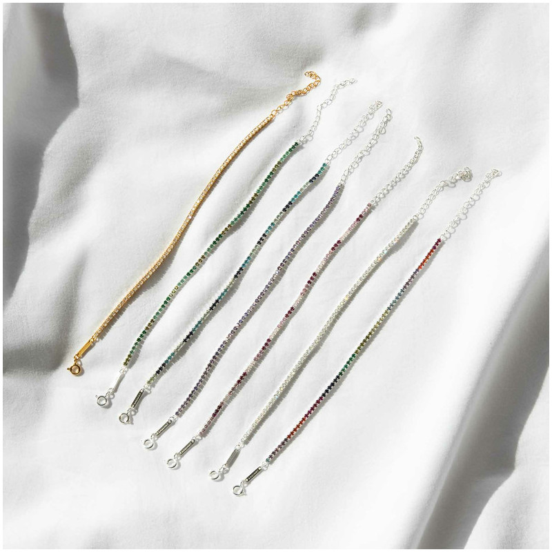 Pulseira riviere Prata verde coleção FIRST CLASS Radiant