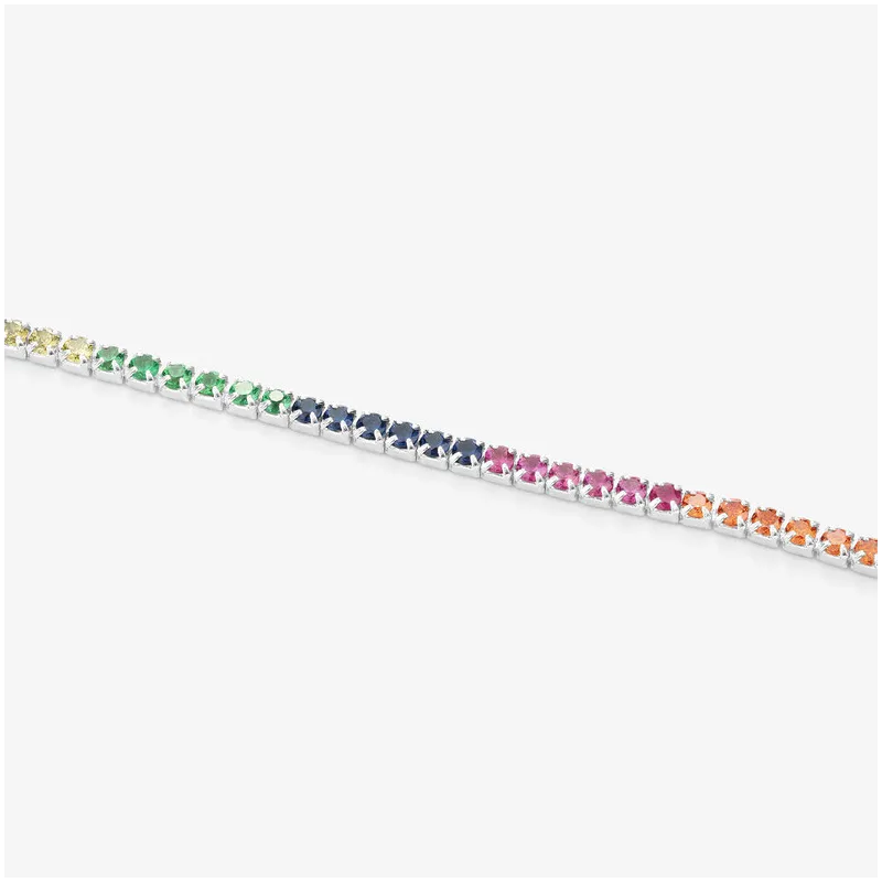 Pulseira riviere Prata colorida coleção FIRST CLASS Radiant