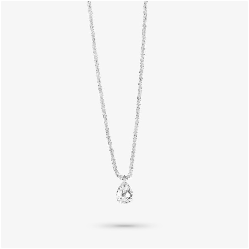 Colar de Prata cristal branco coleção FIRST CLASS Radiant
