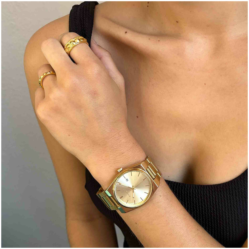 Anel largo dourado coleção PUNK Radiant