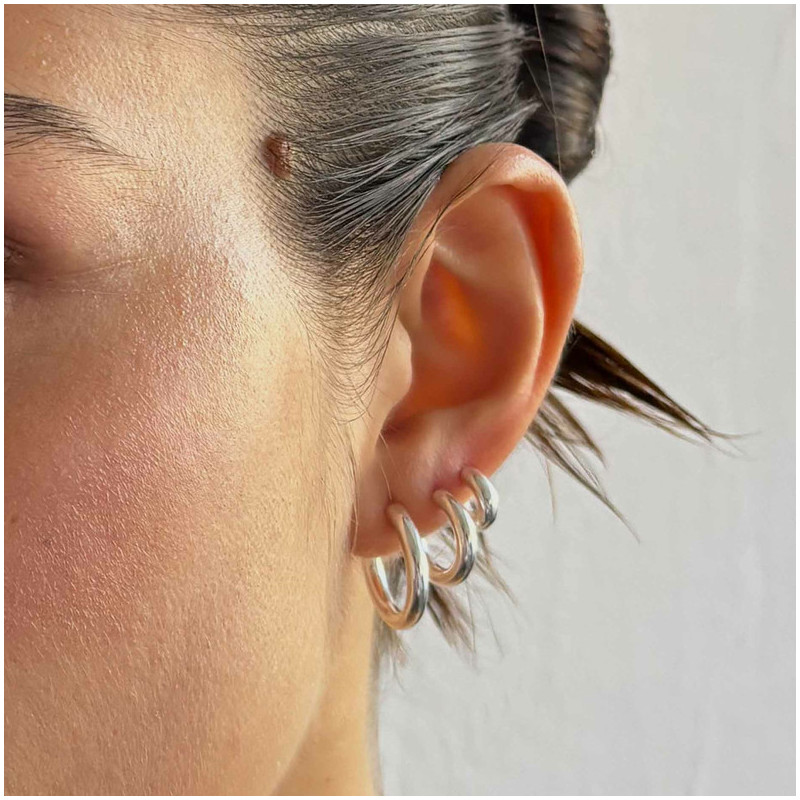 Argolas pequenas Radiant em Prata