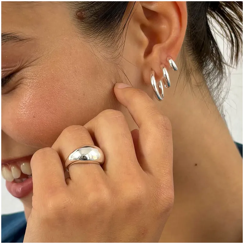 Anel volume Radiant em Prata