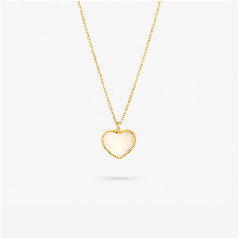 Colar Coração Madrepérola Dourado