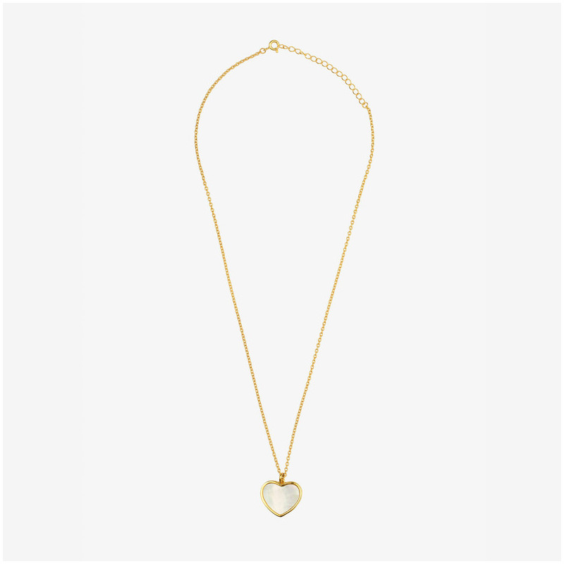 Colar Coração Madrepérola Dourado