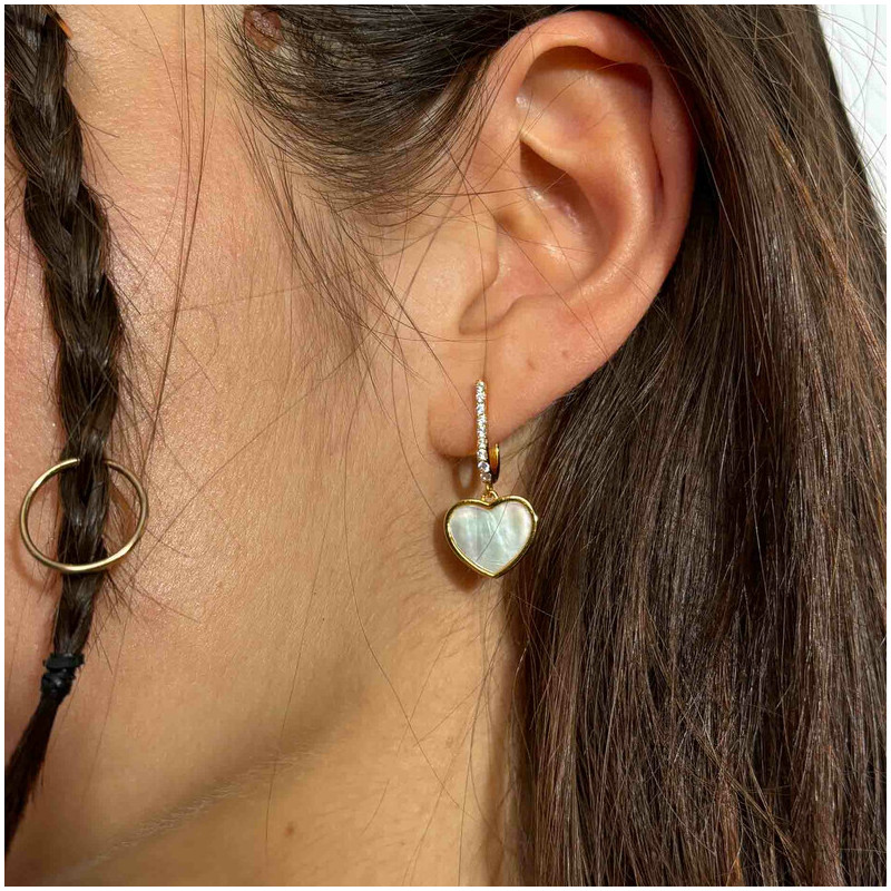 Argolas Coração Madrepérola