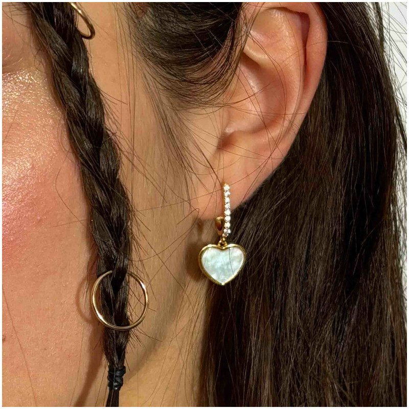 Argolas Coração Madrepérola