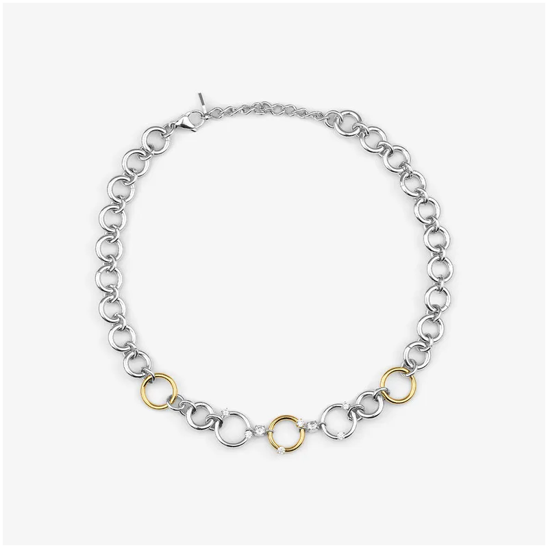 Colar Mulher Zendaya Bicolor | Design Contemporâneo em Dois Tons
