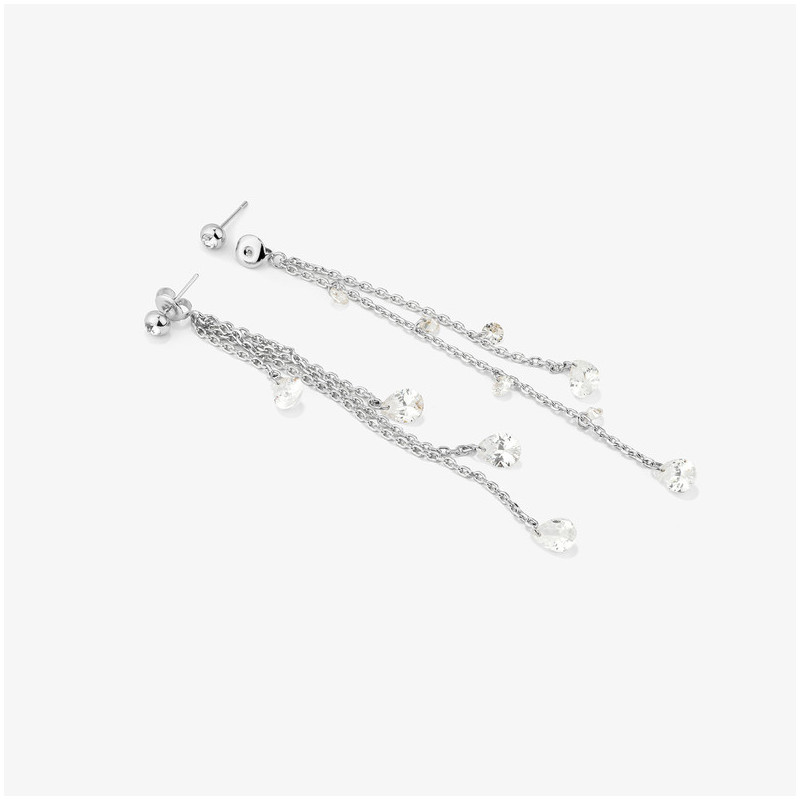 Brincos Mulher Compridos Myfair prateados | Design Elegante
