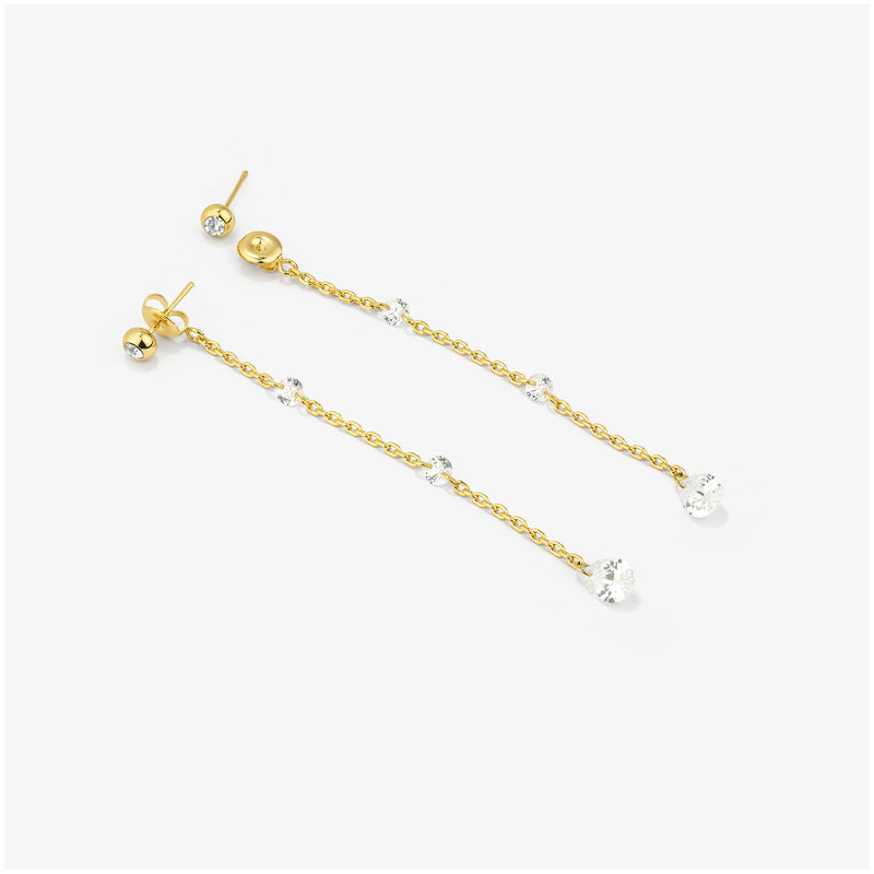 Brincos Mulher Myfair Drop dourados | Design Pendente Elegante