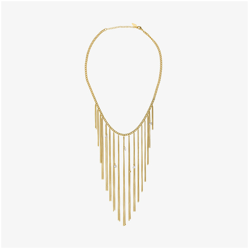 Colar Mulher Myfair Fringe dourado | Design com Franjas Modernas